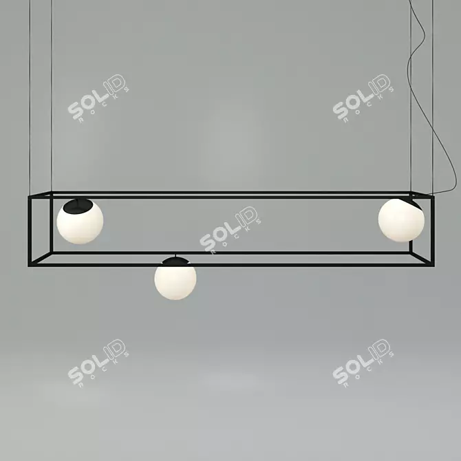 Modern Sleek Ceiling Lamp 3D model image 1