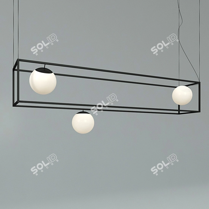 Modern Sleek Ceiling Lamp 3D model image 2