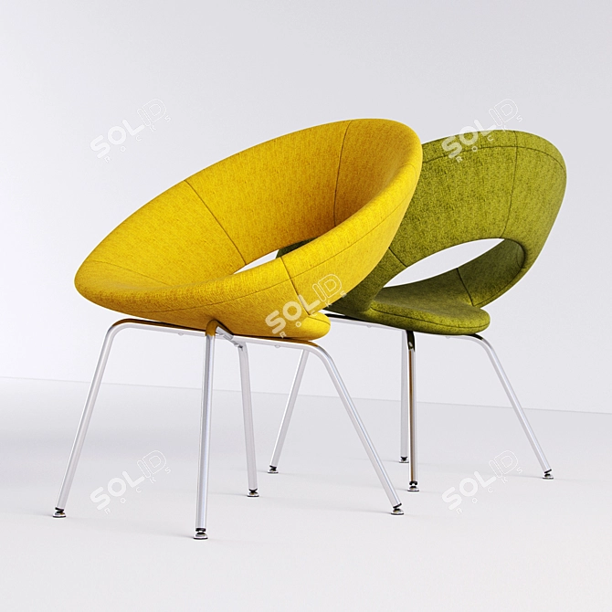 Round Fabric Ring Chair 3D model image 1