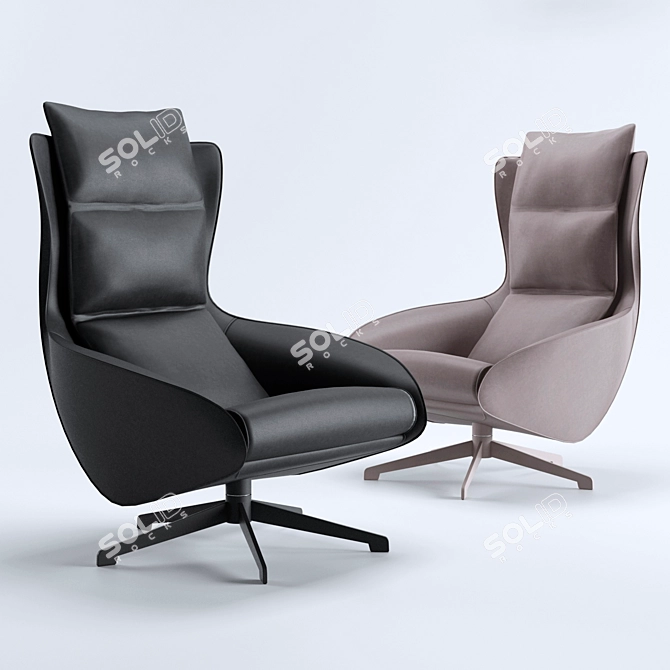 Luxurious Cassina Cab Lounge Chair 3D model image 1