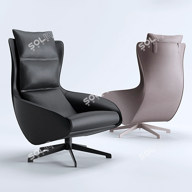 Luxurious Cassina Cab Lounge Chair 3D model image 2