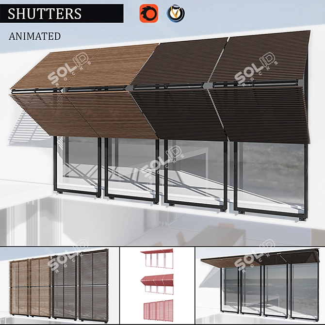 Animated Shutters: Vray & Corona Renders 3D model image 1