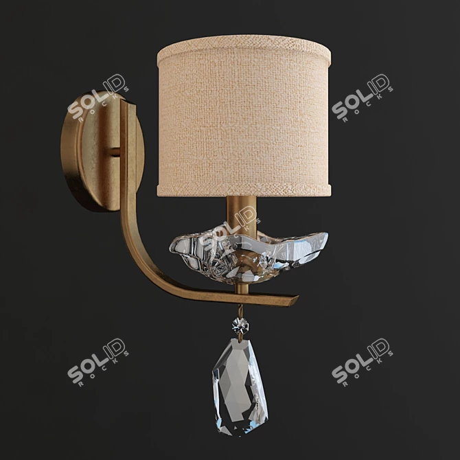 Stellare Brass Wall Sconce with 1 Lamp 3D model image 2