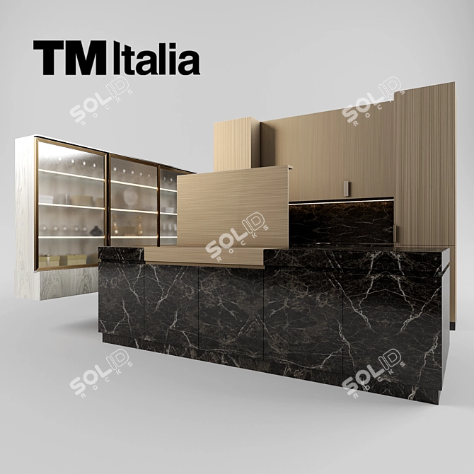 Italian Kitchen with Neolite Design 3D model image 1