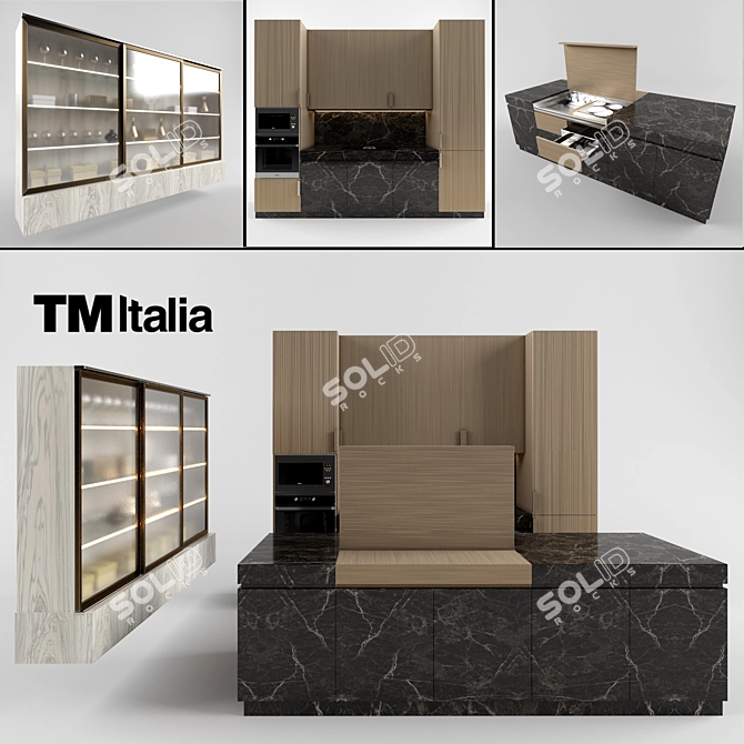 Italian Kitchen with Neolite Design 3D model image 2