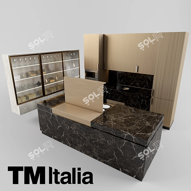 Italian Kitchen with Neolite Design 3D model image 3