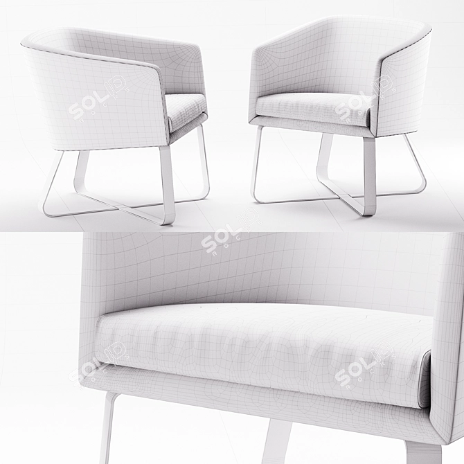 Meridiani Lolyta Chair: Stylish Comfort for Modern Spaces 3D model image 2