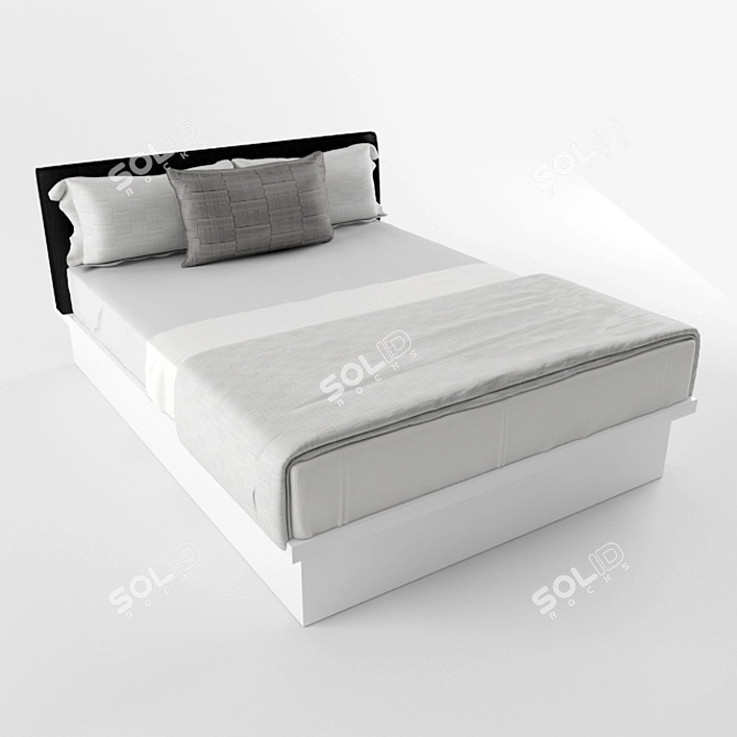 Sleek Sleep: Modern Bed 3D model image 1