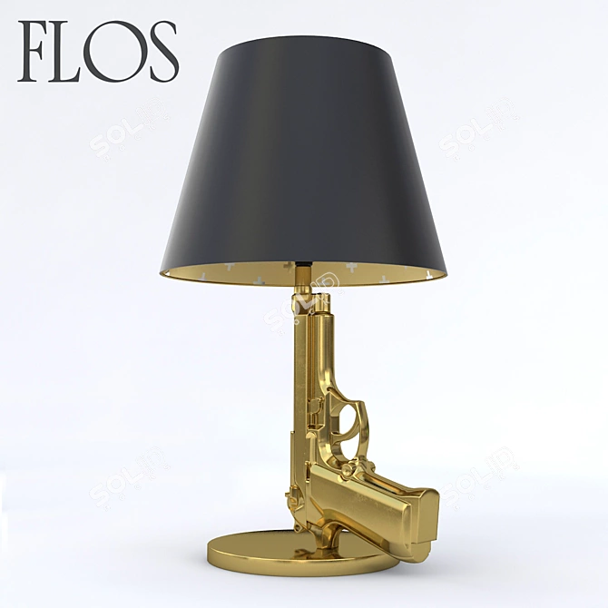 FLOS Gun Lamp: Sleek Bedside Lighting 3D model image 1