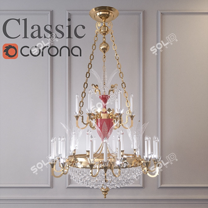 Elegant Classic Chandelier 3D model image 1