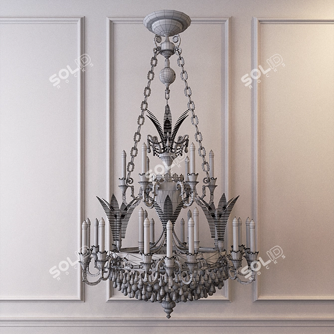 Elegant Classic Chandelier 3D model image 2