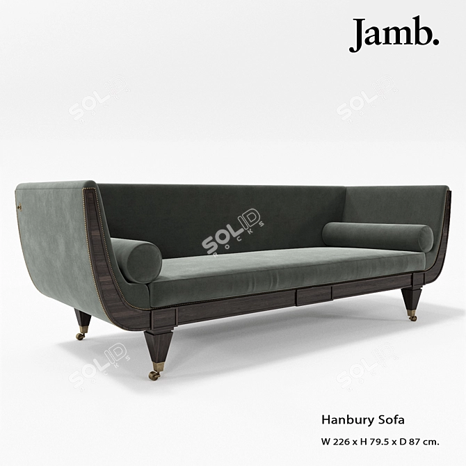 Elegant Hanbury Sofa: Timeless Luxury 3D model image 1