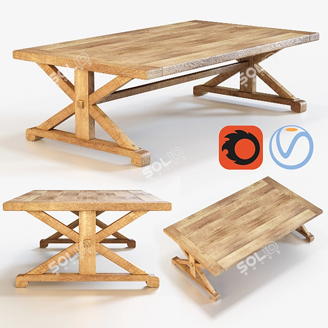 Eichholtz Table - Modern Design, 140x240cm 3D model image 1