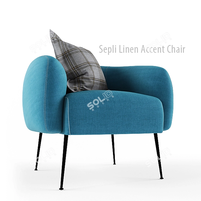Elegant Linen Accent Chair 3D model image 1