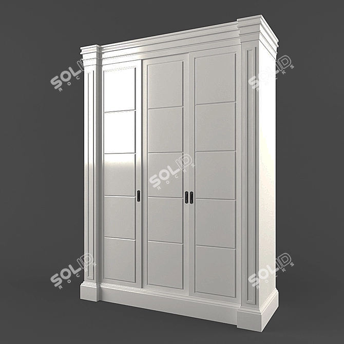 Ivory Ivory-Color Wardrobe 3D model image 1