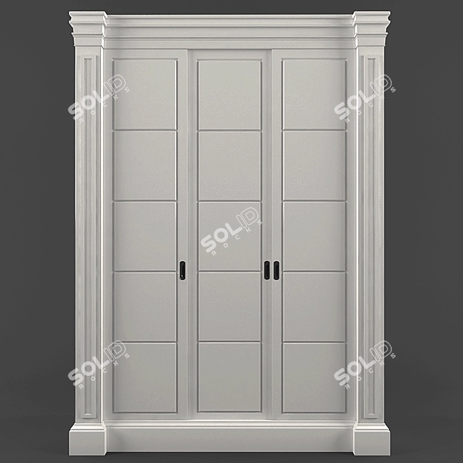 Ivory Ivory-Color Wardrobe 3D model image 2