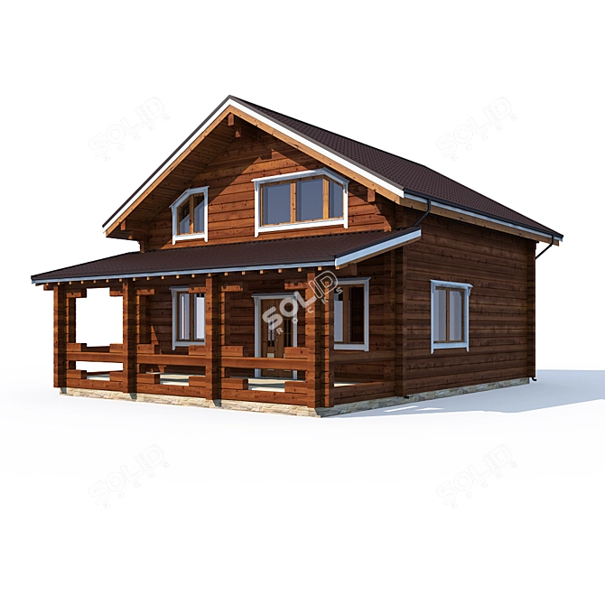 Modern Wooden Home 3D model image 1