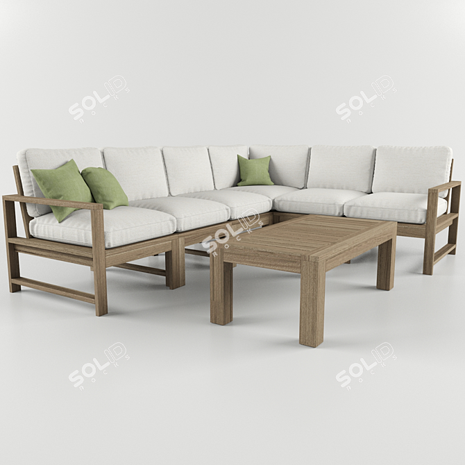 Compact Indio Sectional Set 3D model image 1