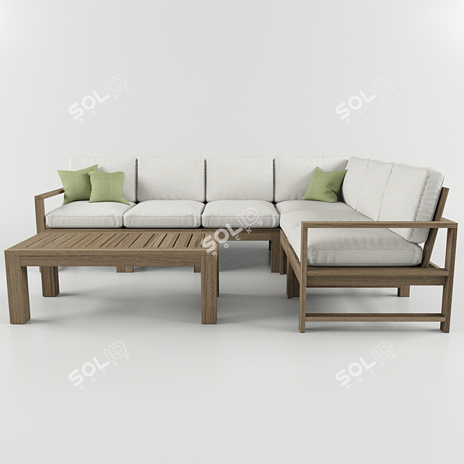 Compact Indio Sectional Set 3D model image 2