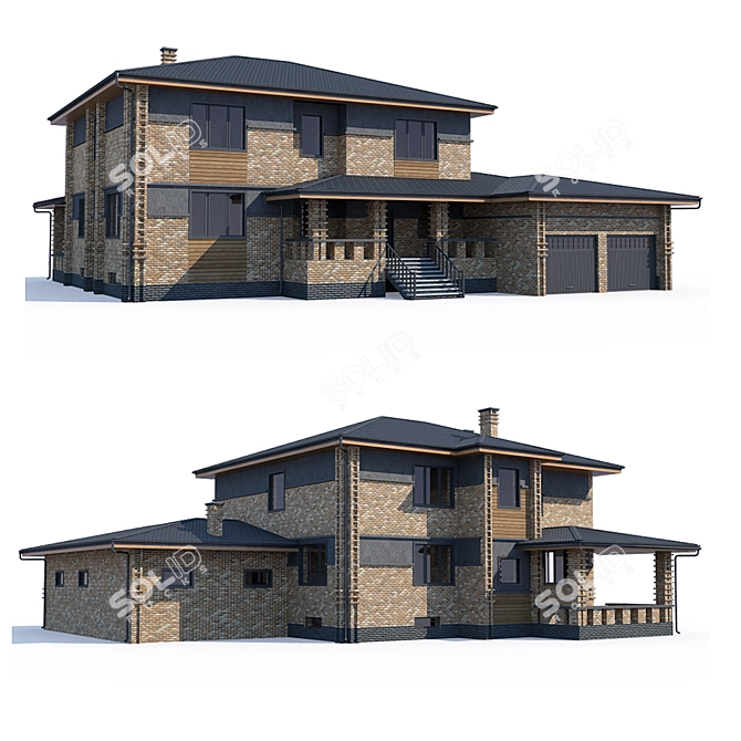 Modern Country House Design 3D model image 1