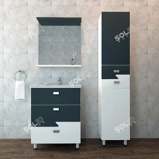 Stella Bathroom Furniture Set 3D model image 1