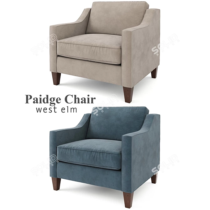 Modern West Elm Paidge Chair 3D model image 1