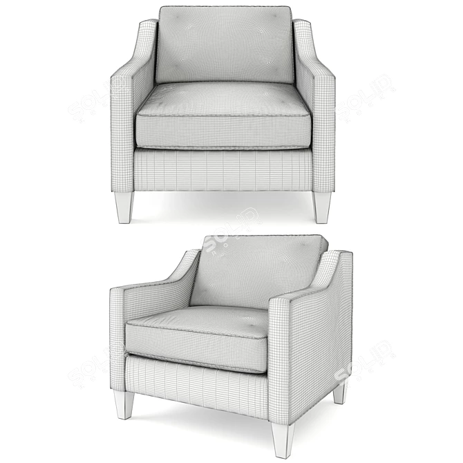 Modern West Elm Paidge Chair 3D model image 3