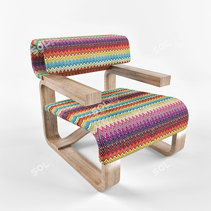 Missoni Daniela Chair: Comfortable and Stylish 3D model image 1