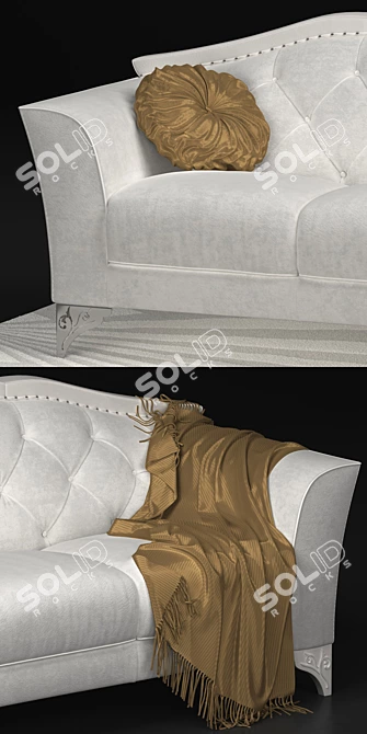 Luxurious Upholstered Sofa Legs 3D model image 3