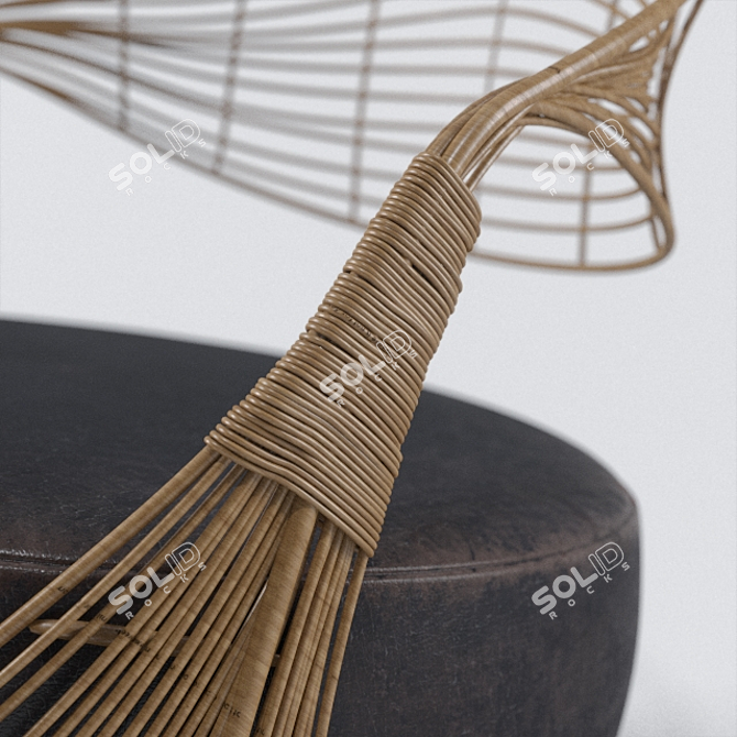 Exquisite Rotang Handcrafted Chair 3D model image 3