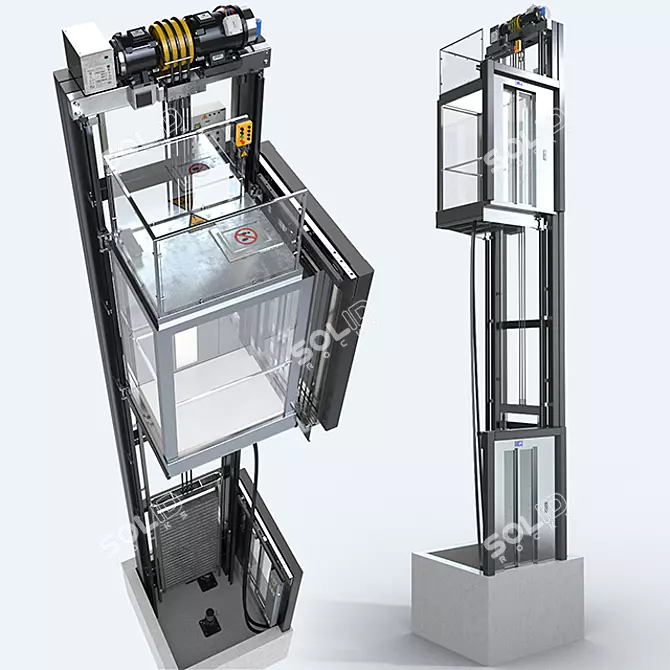 Title: Panoramic 2-Story Elevator 3D model image 1