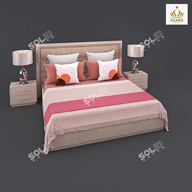 Cozy Haven Bed 3D model image 2