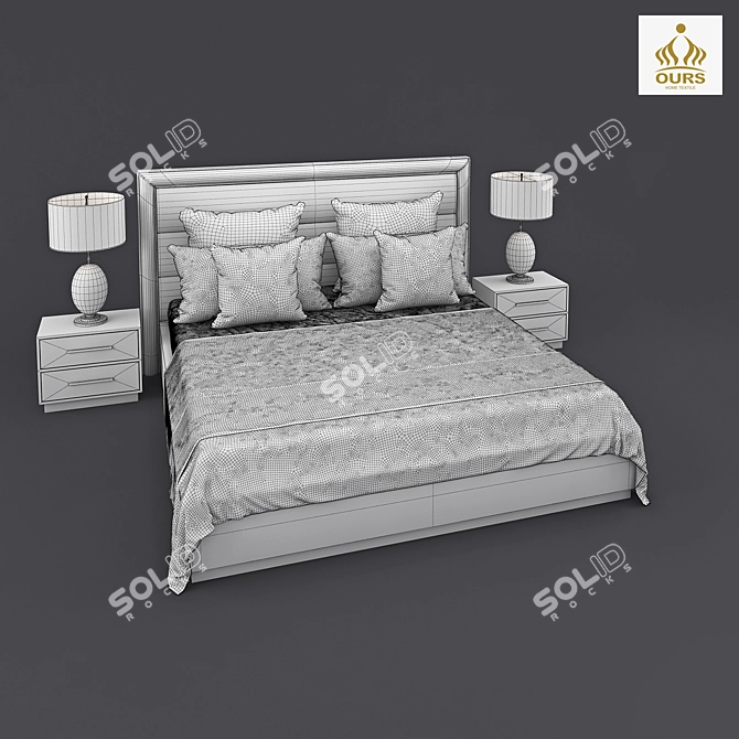 Cozy Haven Bed 3D model image 3