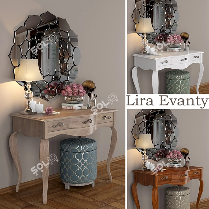 Elegant Lira Dressing Table 3D model image 1