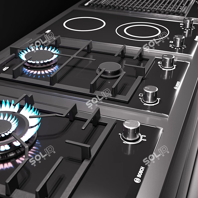 Title: BOSCH Gas Hob Domino 3D model image 2