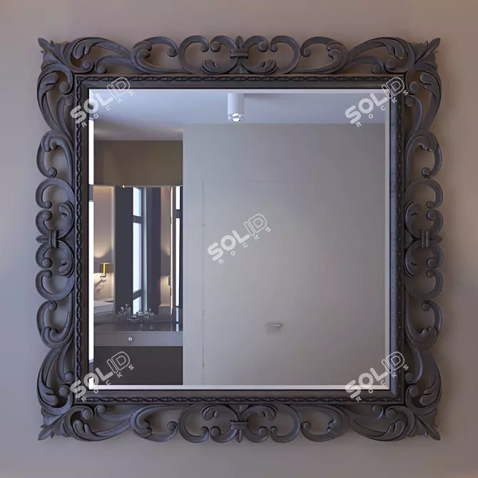 Chic Reflective Cheltenham Mirror 3D model image 1