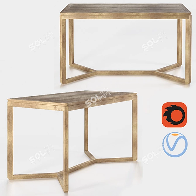 Sleek Azur Table 3D model image 1