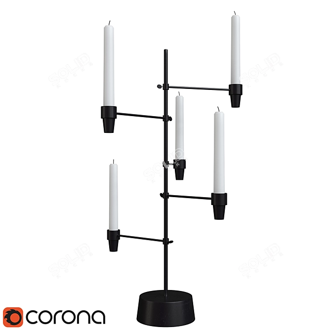 Scandi Style Adjustable Candleholder 3D model image 1