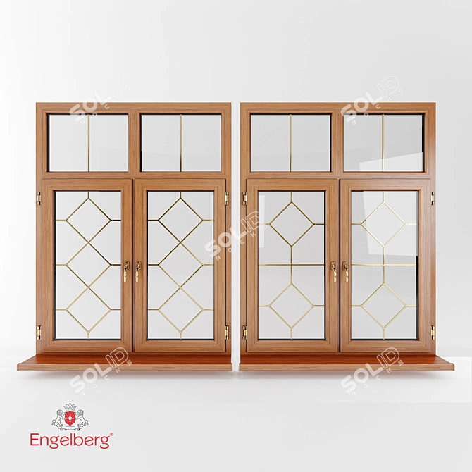 Elegant Muntin Bars Plastic Windows 3D model image 3