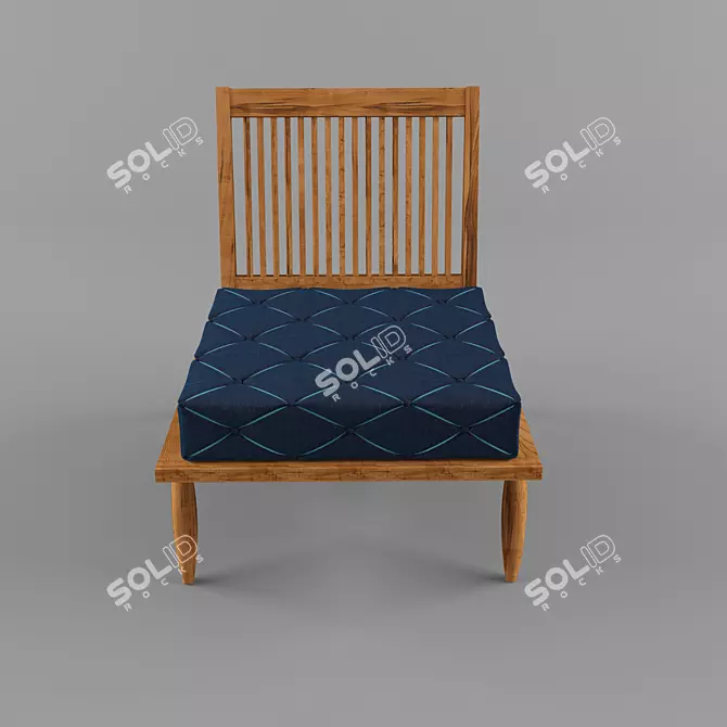 Elegant Diagonal Chair 3D model image 2