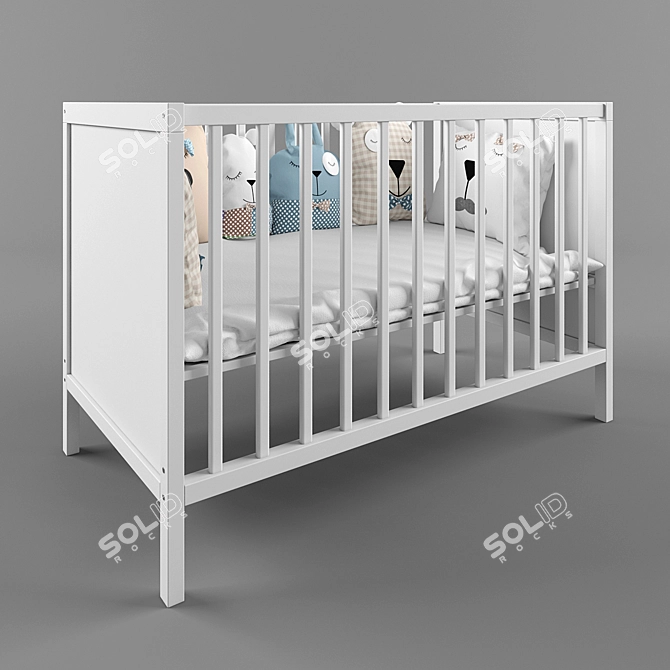 Ikea Sundvik Baby Bed - Stylish and Functional 3D model image 1
