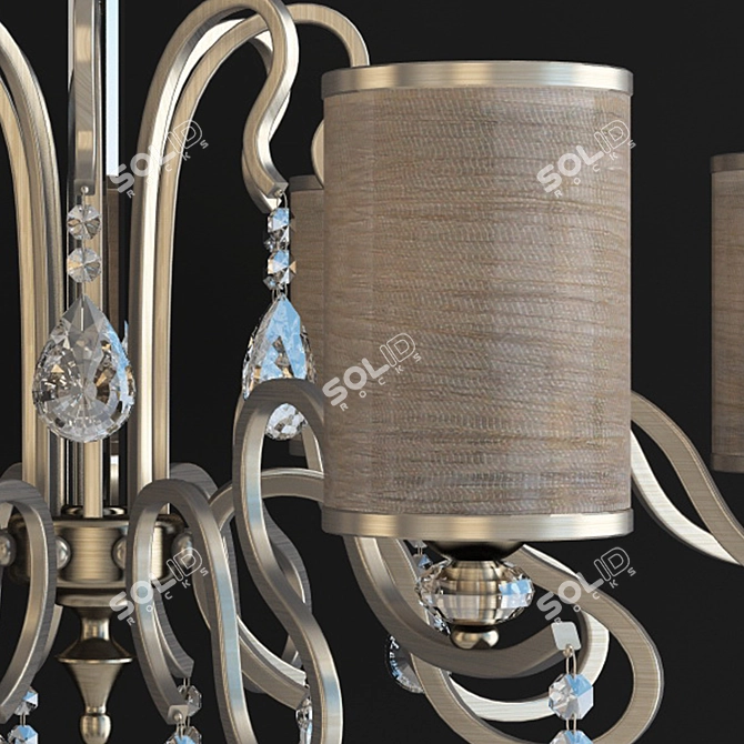 Champagne Stellare C Chandelier - Elegant 8-Light Fixture 3D model image 3