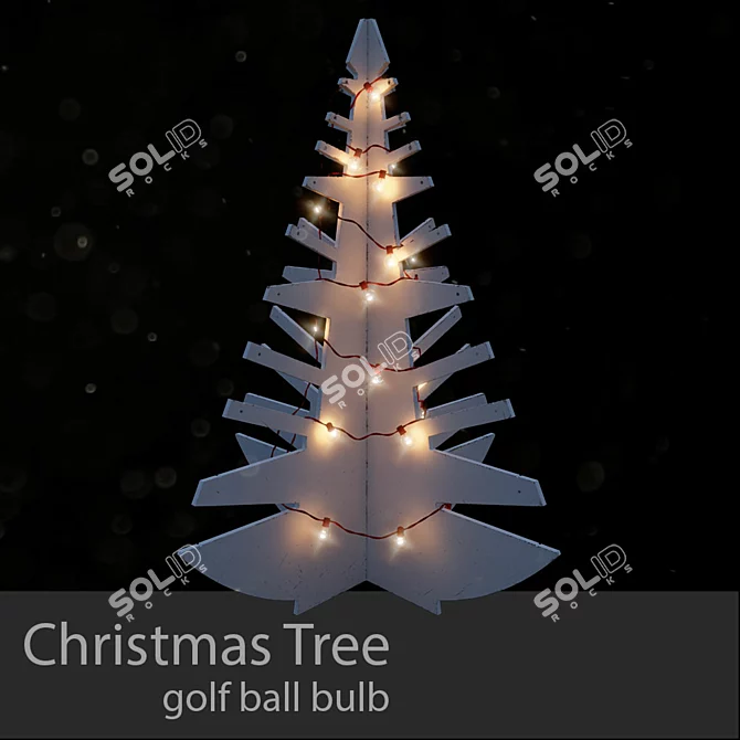Wooden Christmas Tree - Golf Ball Ornament 3D model image 1