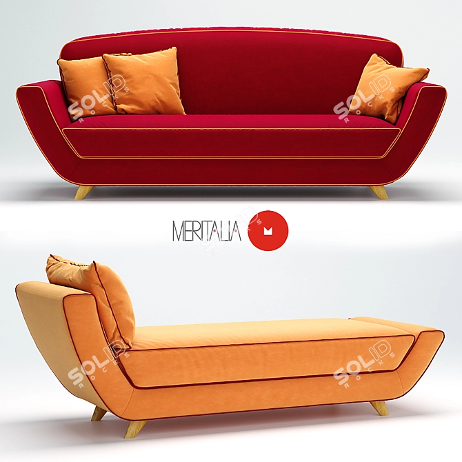 Luxury Minah Sofa and Chaise 3D model image 2