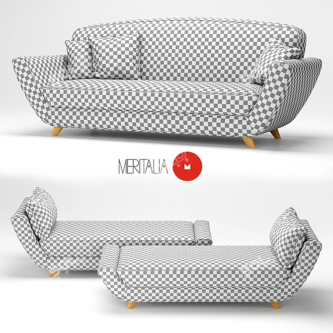 Luxury Minah Sofa and Chaise 3D model image 3