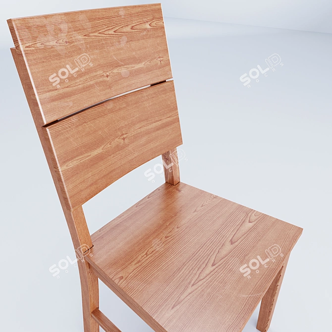 Classic Wooden Chair 3D model image 3