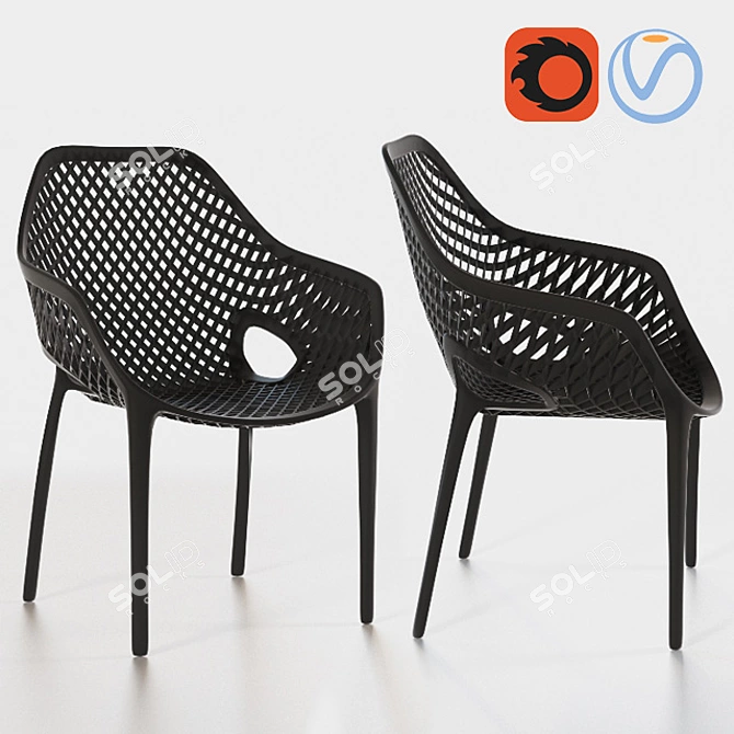 Contemporary AK-1761 Armchair 3D model image 1