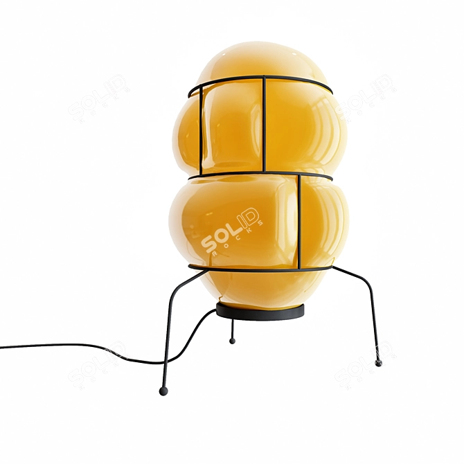 Custom Order Glass and Metal Table Lamp 3D model image 2