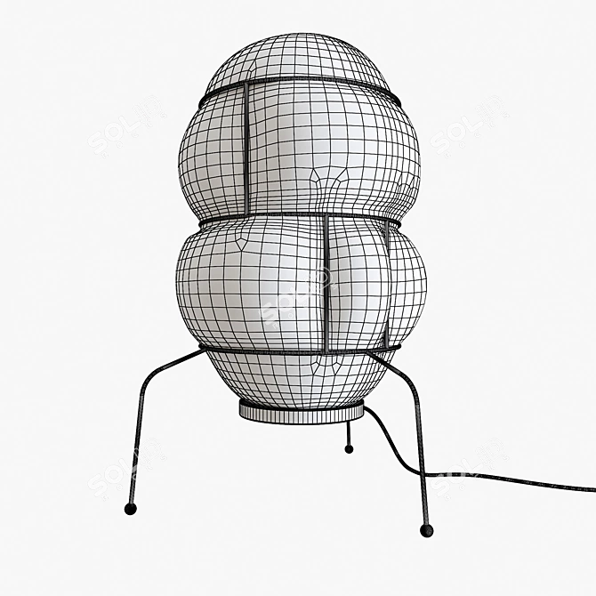 Custom Order Glass and Metal Table Lamp 3D model image 3