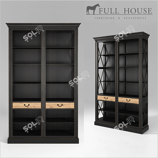 Full House 1BCBG015 Black - L.134*W.45*H.226 cm 3D model image 2